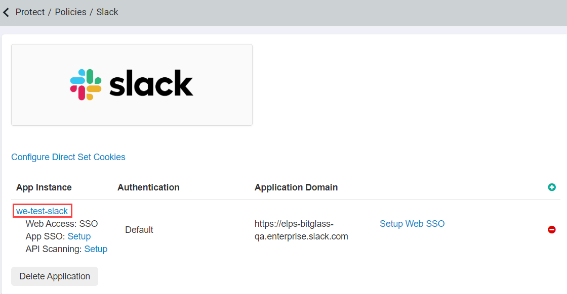 Enabling API scanning for Slack